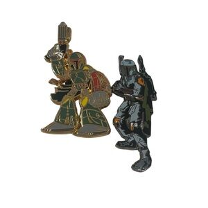 Disney Pins Set of 2 Star Wars Boba Fett Attack of the Clones EUC Size
